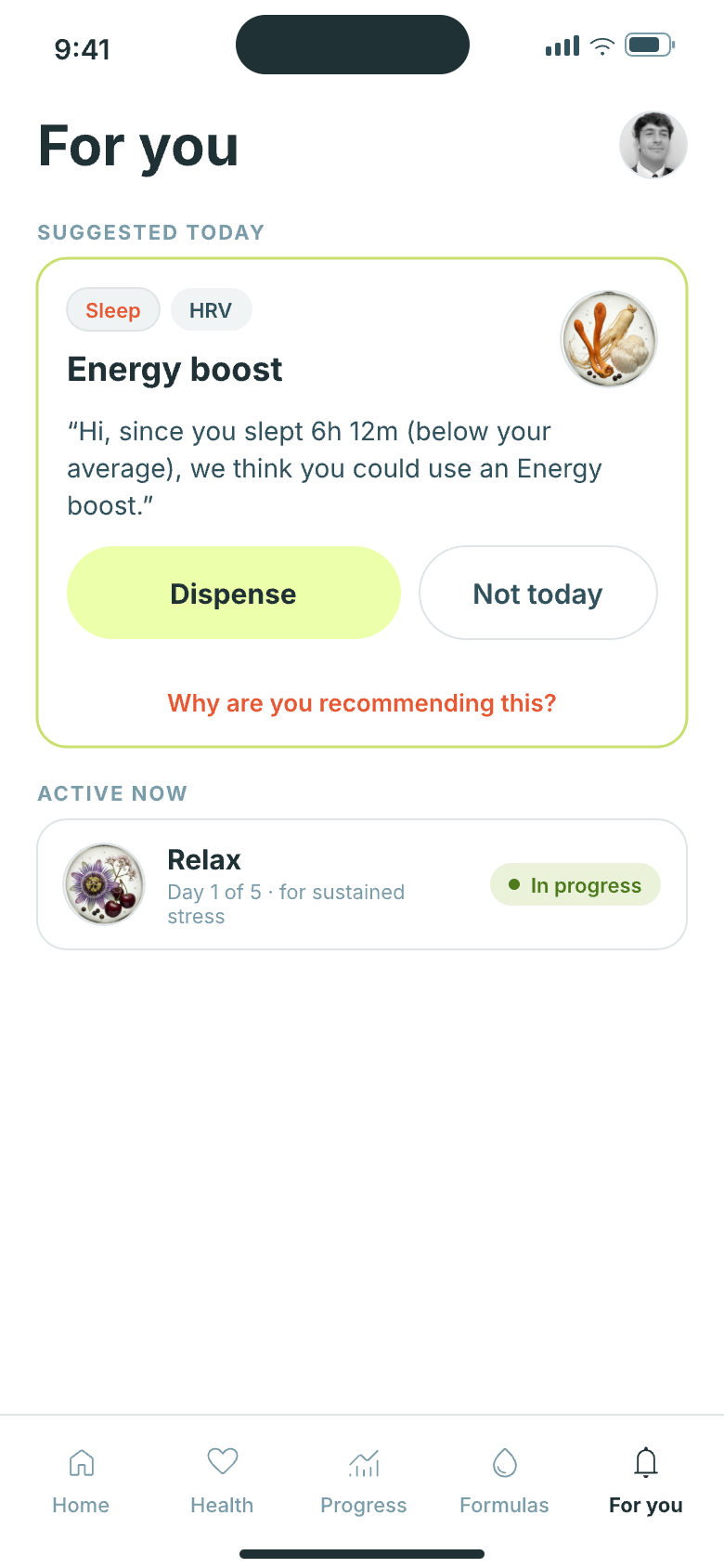 VION app suggestion screen