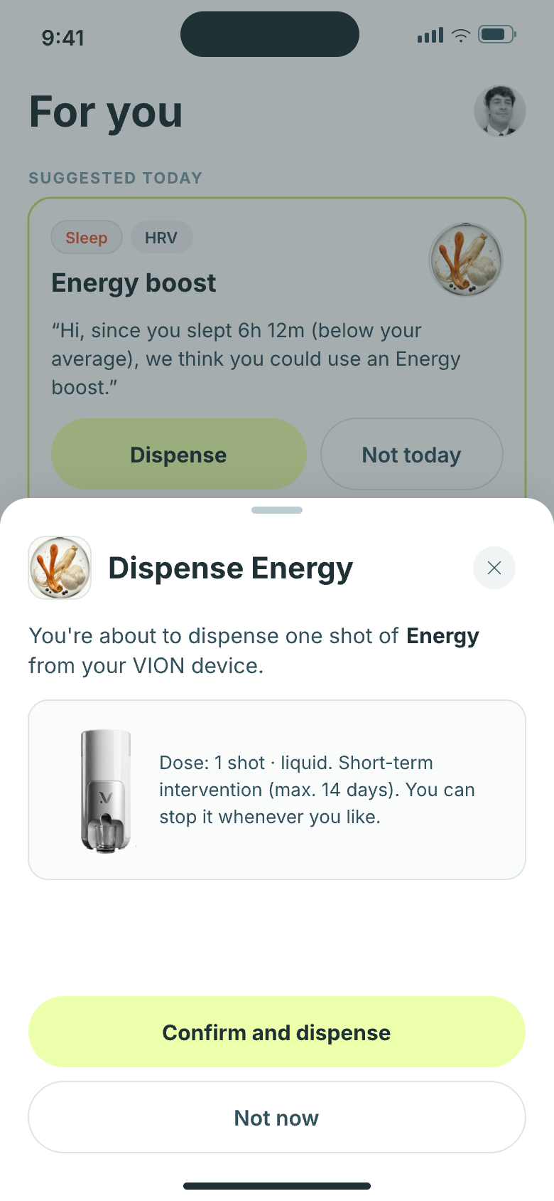 VION app dose confirmation